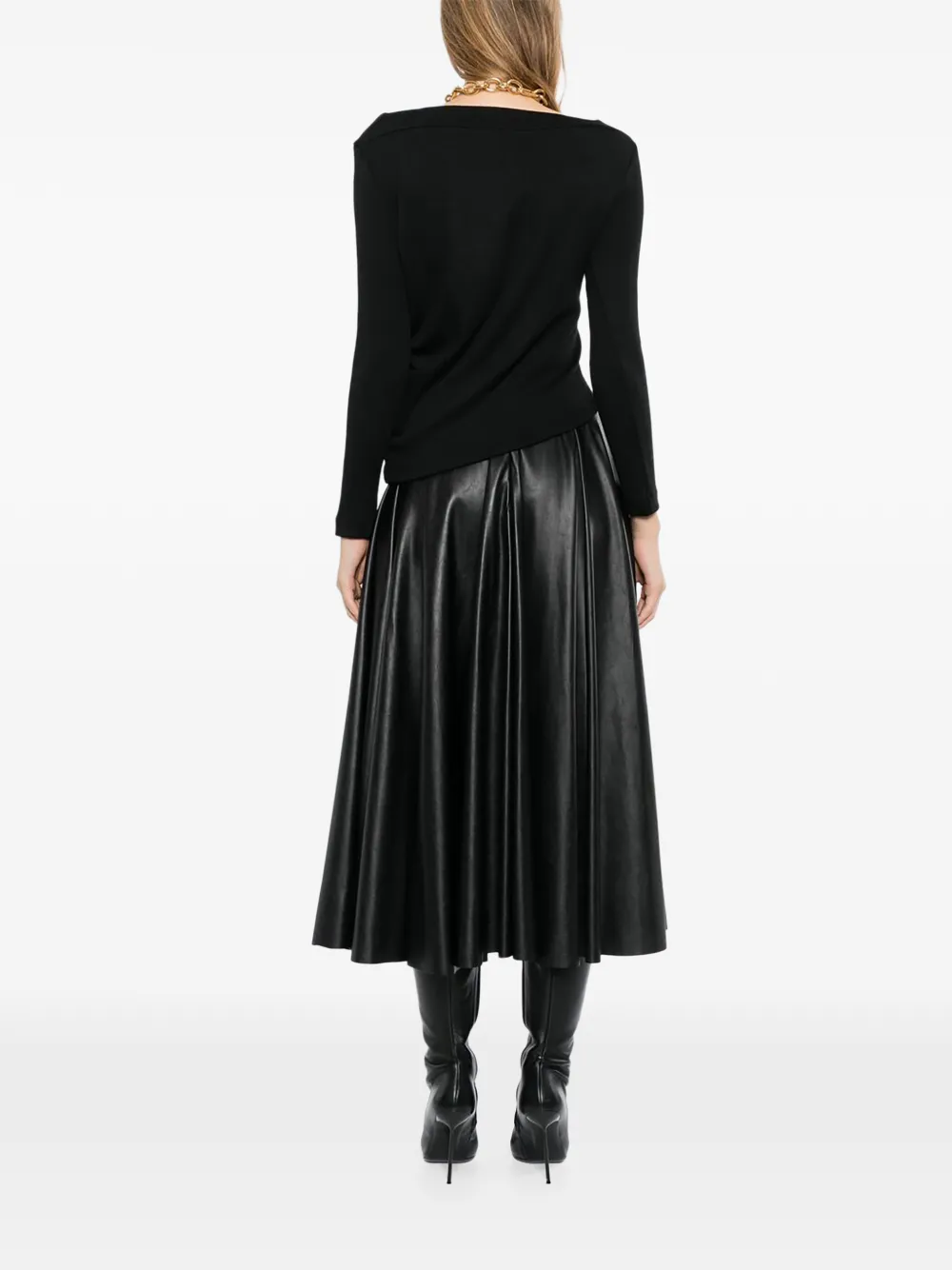 Jil Sander asymmetric long-sleeve sweater Zwart