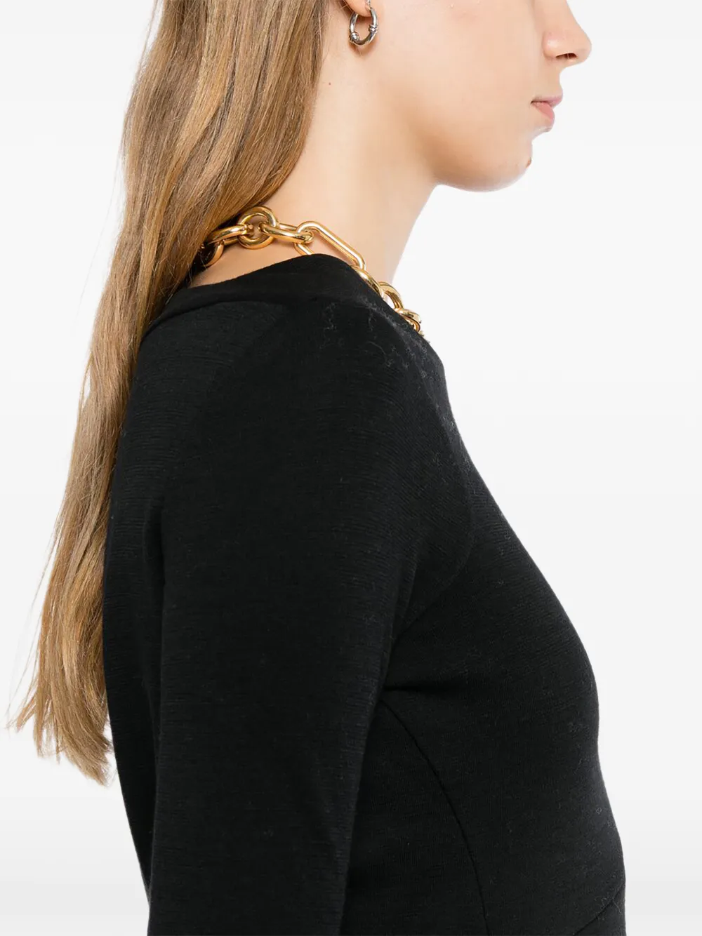 Jil Sander asymmetric long-sleeve sweater Zwart