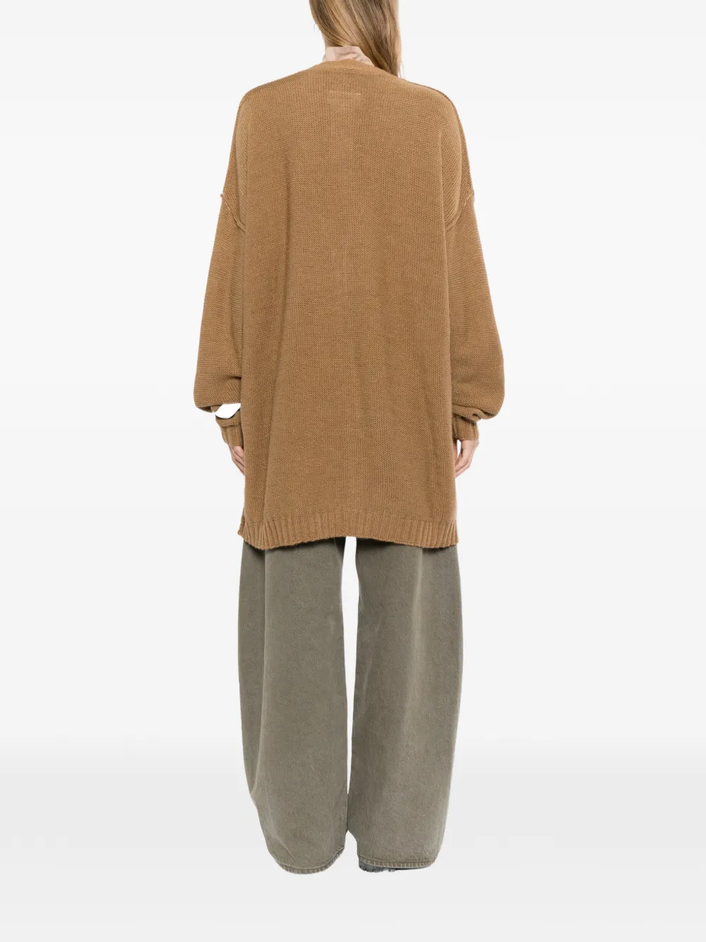 MM6 Maison Margiela Button-up vest met V-hals Bruin