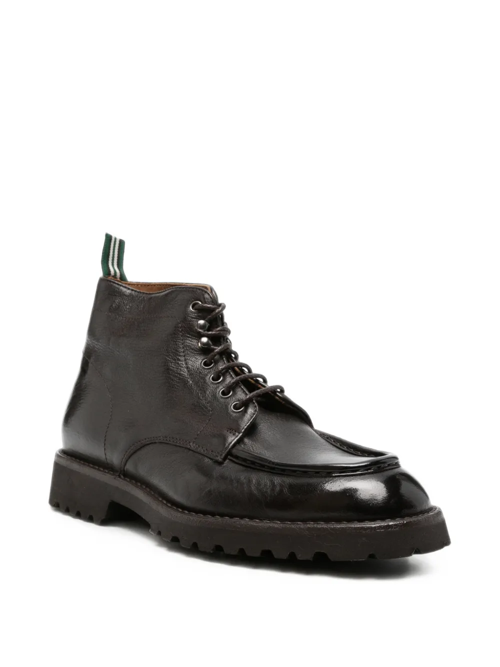 Green George lace-up leather ankle boots Bruin