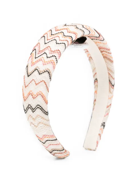 Missoni Kids diadema con motivo en zigzag