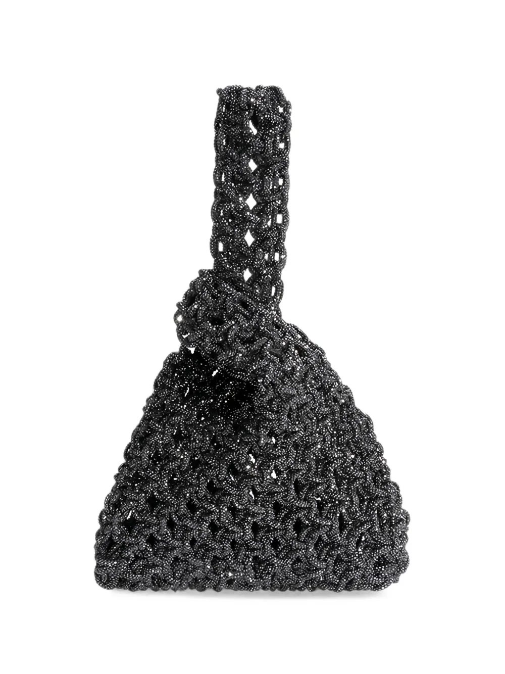 Hibourama Niky crystal-embellished woven clutch bag - Grigio