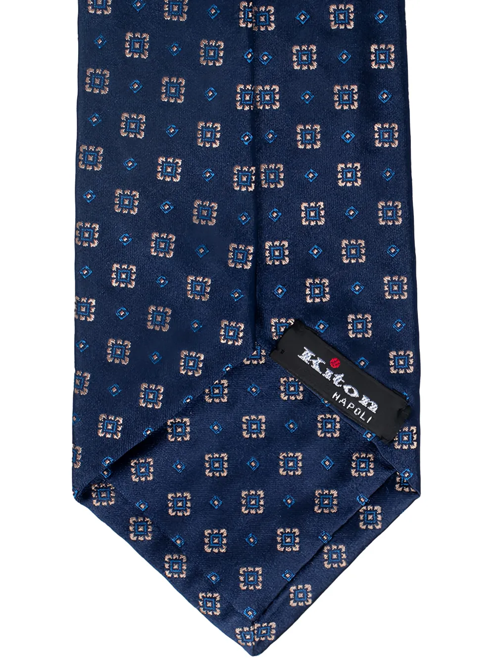 Kiton Stropdas met geometrisch patroon Blauw