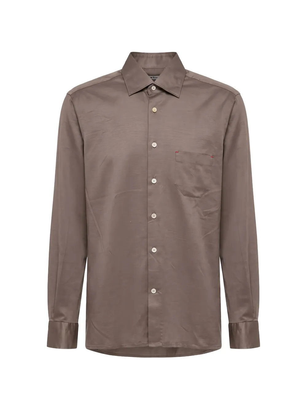 Kiton button-down chest-pocket shirt - Brown
