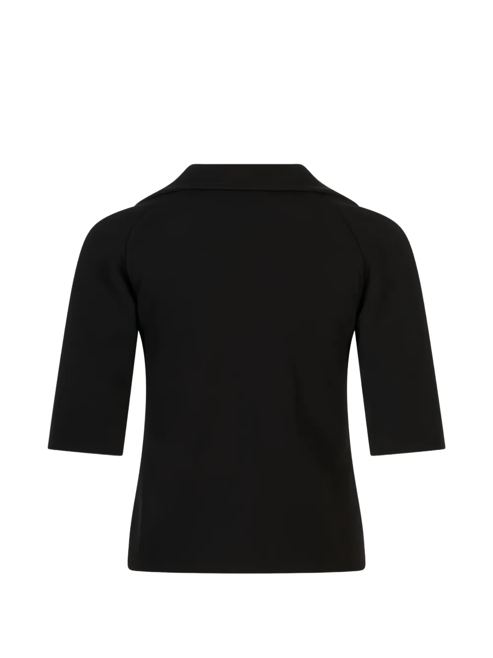 Jil Sander Top met contrasterende kraag en raglan mouwen Zwart