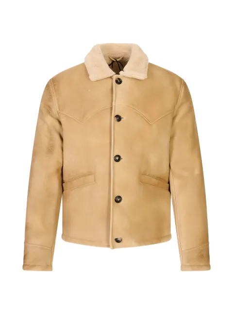 Stewart shearling-collar leather jacket