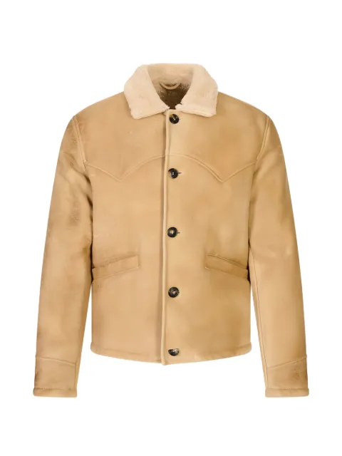 Stewart shearling-collar leather jacket