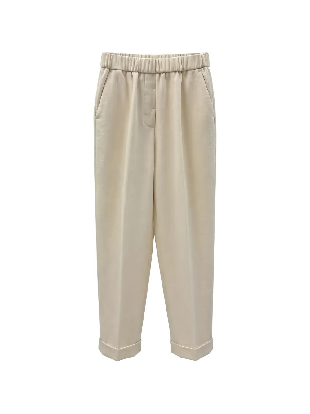 Peserico elasticated-waistband turn-up trousers