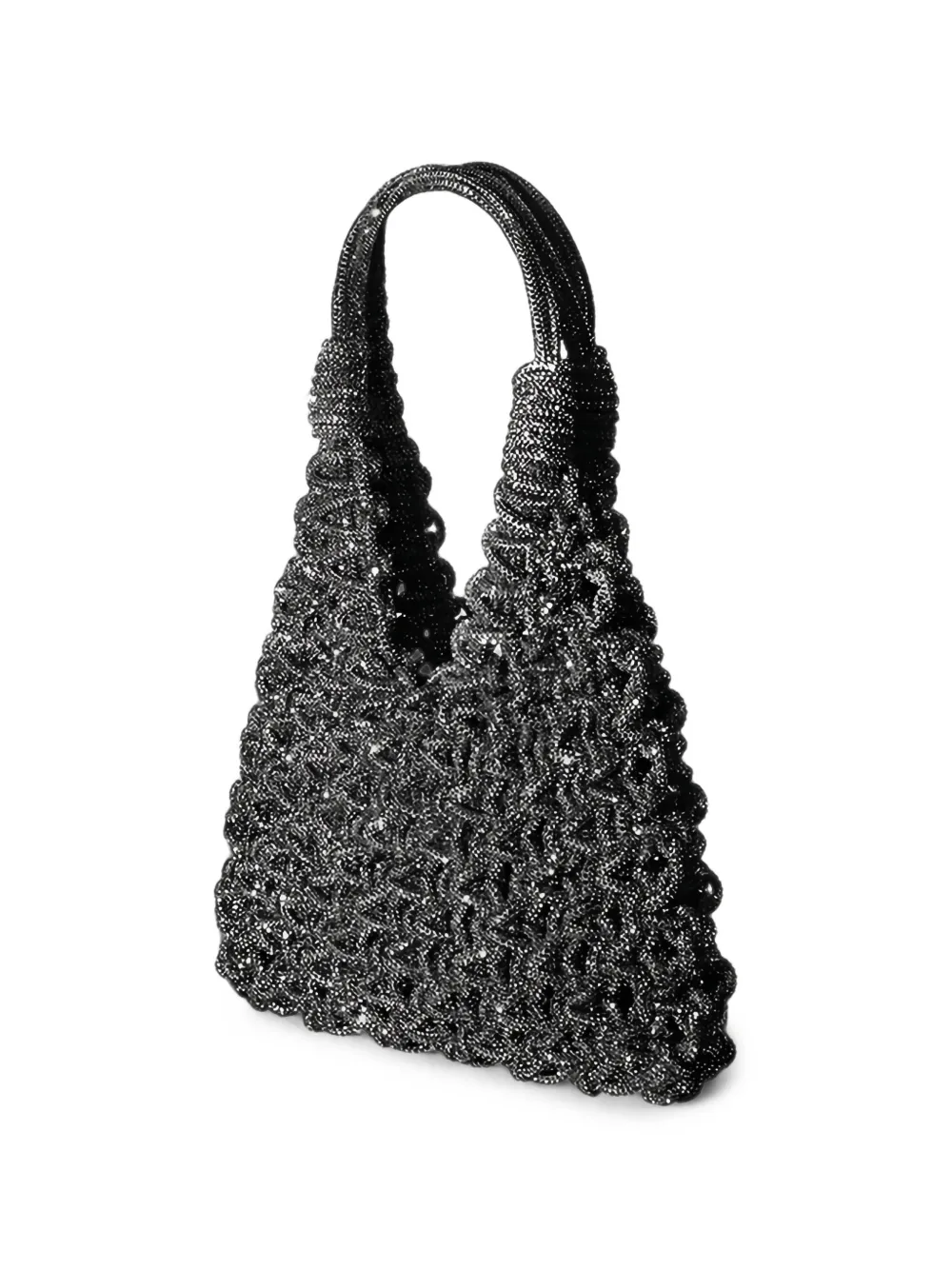 Hibourama Vannifique clutch verfraaid met kristallen Zwart