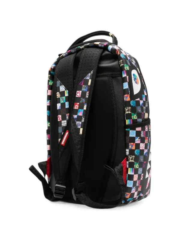 Sprayground Checkered shark-print Backpack | ブラック | FARFETCH JP