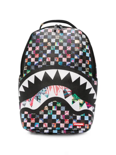 Sprayground checkered shark-print backpack