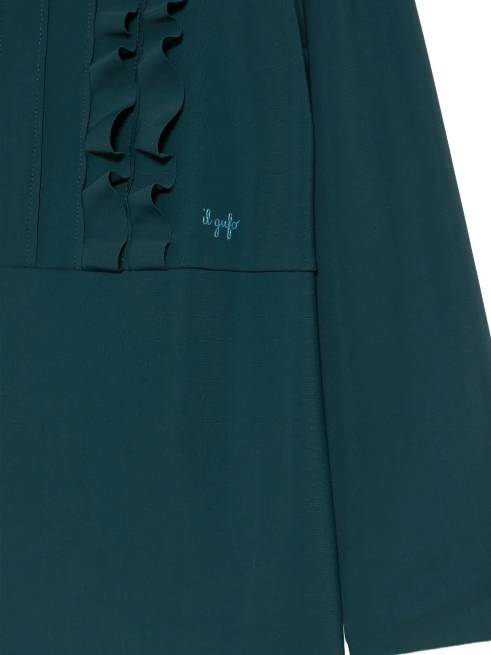 Il Gufo ruffled Peter Pan collar dress Groen