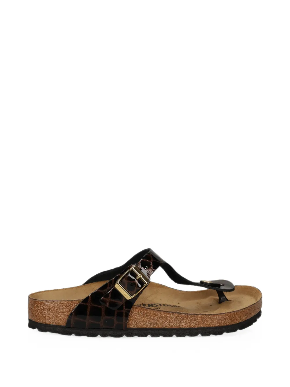Birkenstock Sandali Gizeh con effetto coccodrillo - Marrone