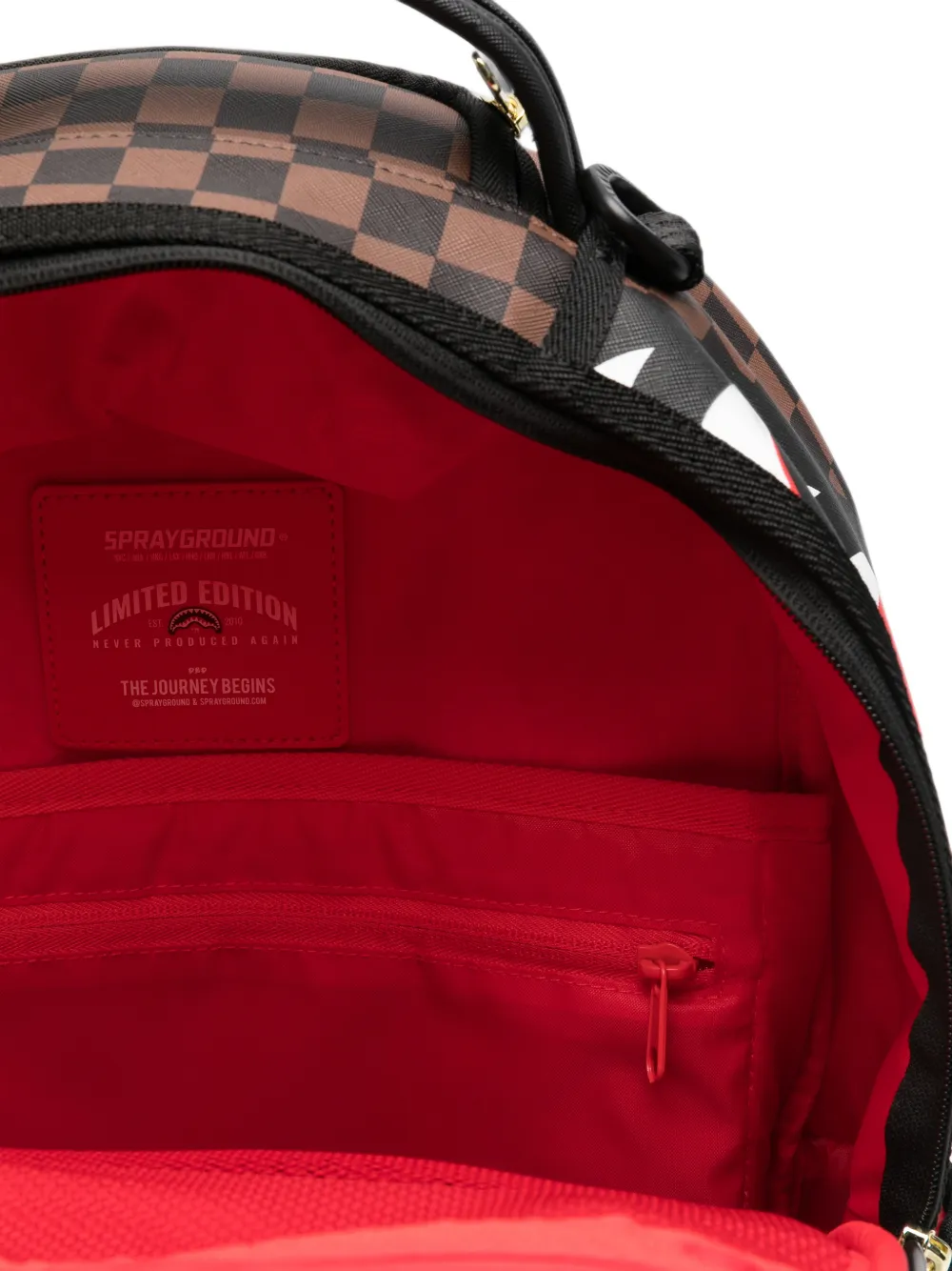sprayground kid Geruite rugzak met haai-print Zwart