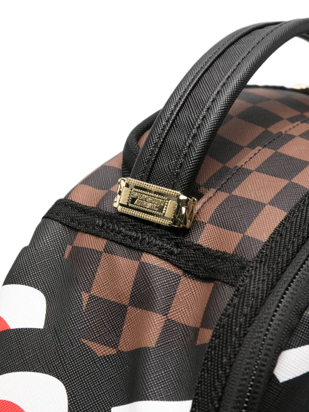 sprayground kid Geruite rugzak met haai-print Zwart