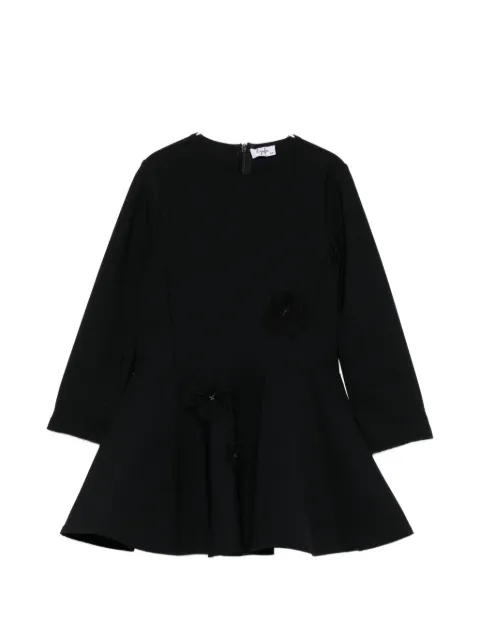 Il Gufo flower-appliqué flared dress