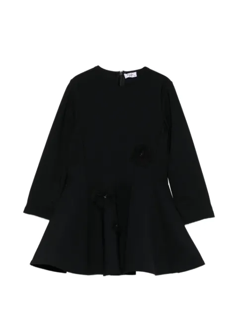 Il Gufo flower-appliqué flared dress