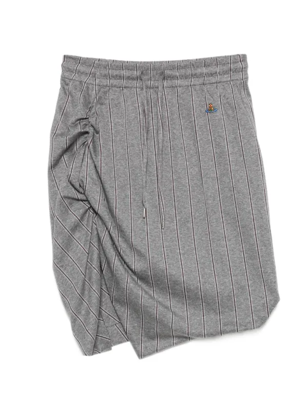 Vivienne Westwood Side Panther Pinstripe-print Ruched Mini Skirt in Grey