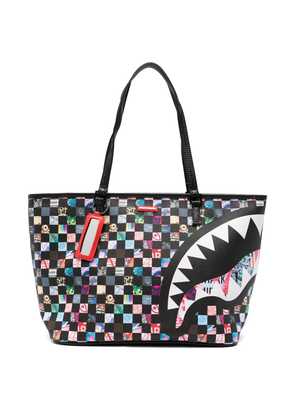 sprayground kid Crazy Check tote bag - Nero