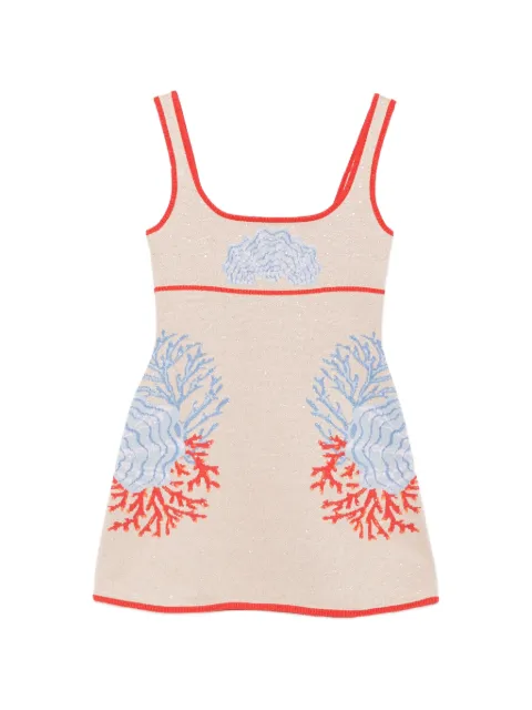 Retrofete Valcra crystal-embellished intarsia-knit dress