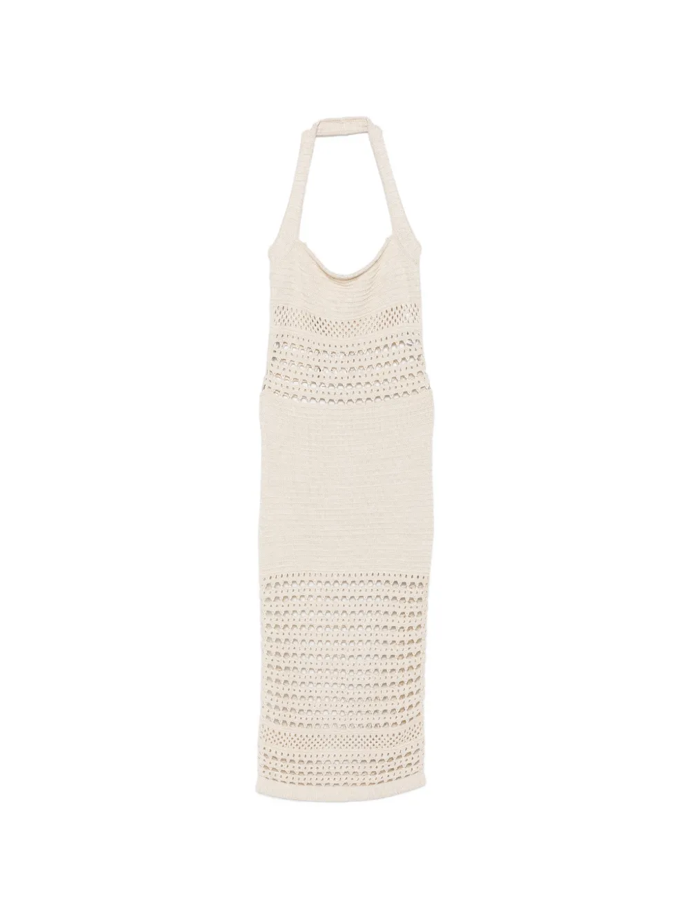 Retroféte Jaycee Crochet Halterneck Dress In Neutrals