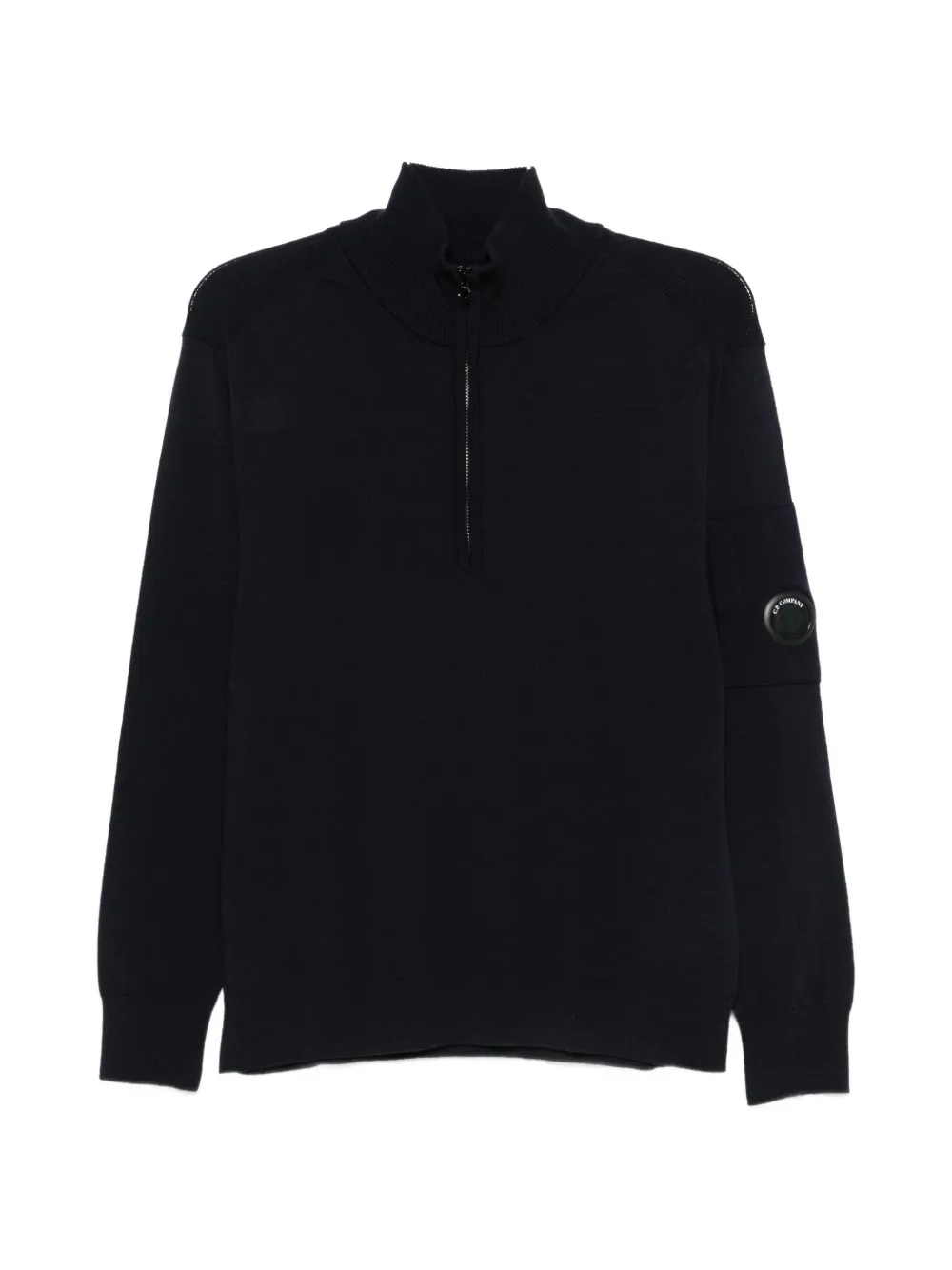 C.P. Company Maglione con mezza zip e dettaglio Lente - Blu
