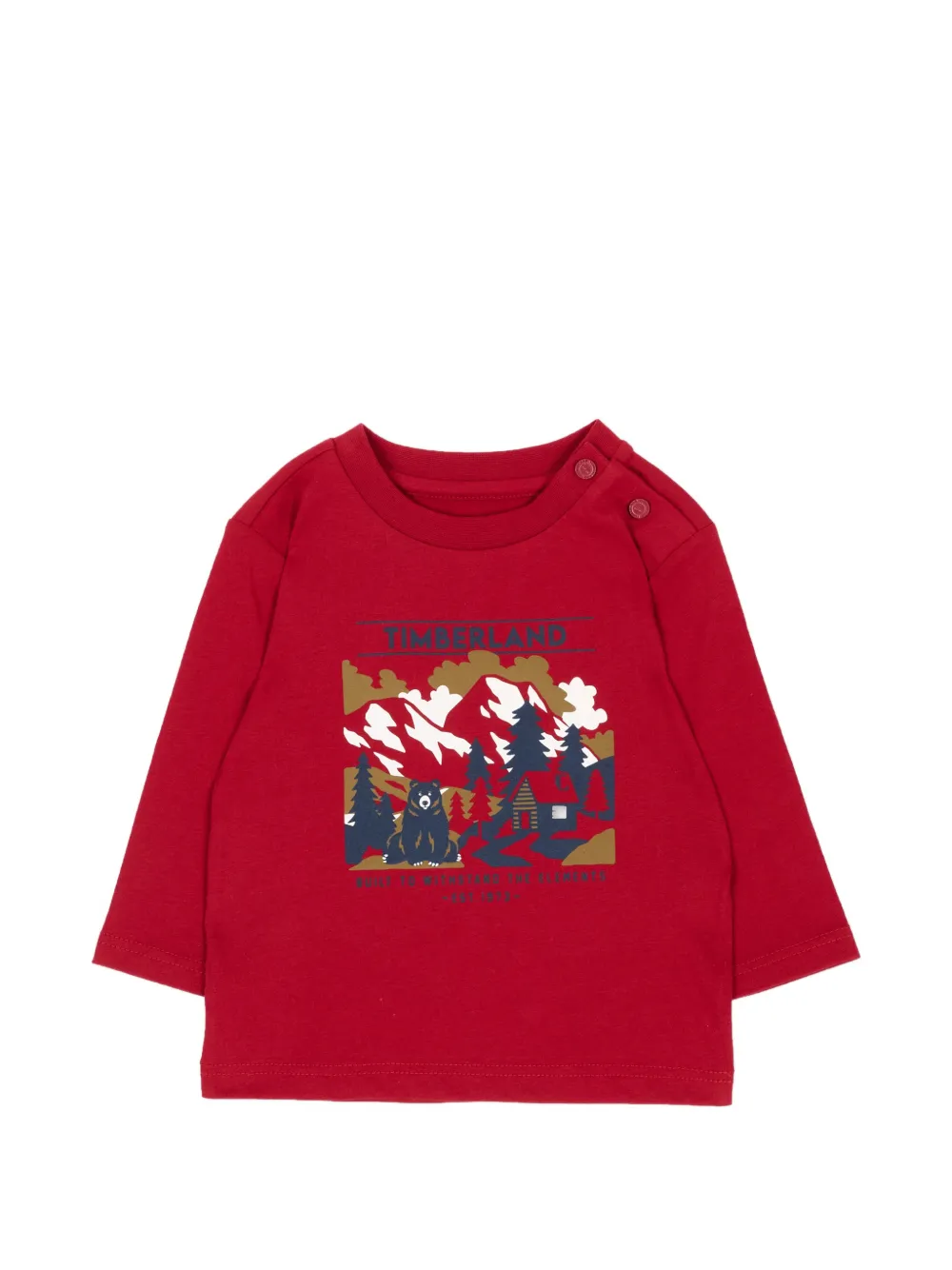 Timberland Kids graphic-print long-sleeve T-shirt - Rosso