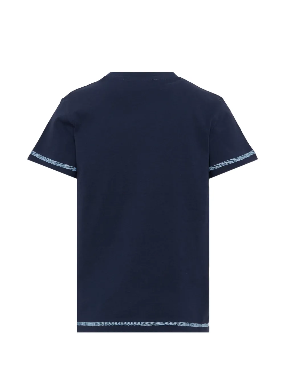 Just Cavalli Kids Katoenen T-shirt met logo-print en contrasterende stiksels Blauw