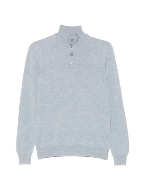 Fedeli high-neck buttoned polo shirt