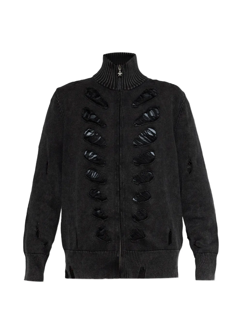 AVAVAV distressed zip-up cardigan - Nero