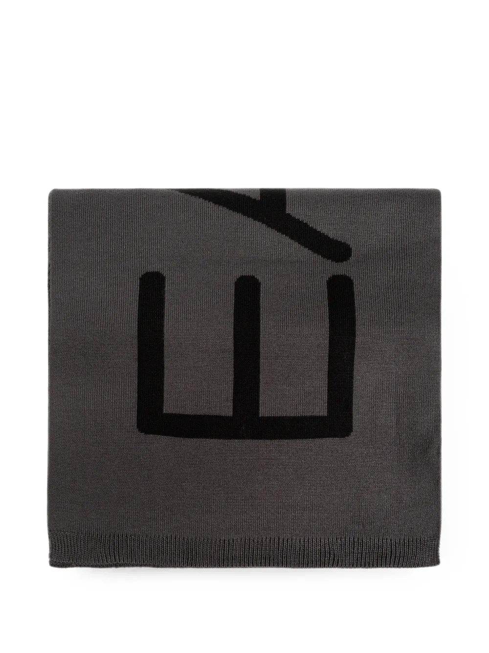 Ea7 Emporio Ar i Mountain U gebreide sjaal met logo-print Grijs