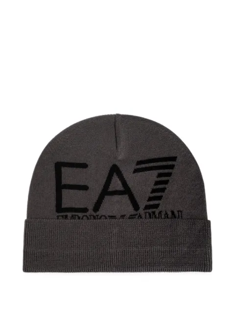 Ea7 Emporio Armani Mountain Visibility logo-print beanie hat