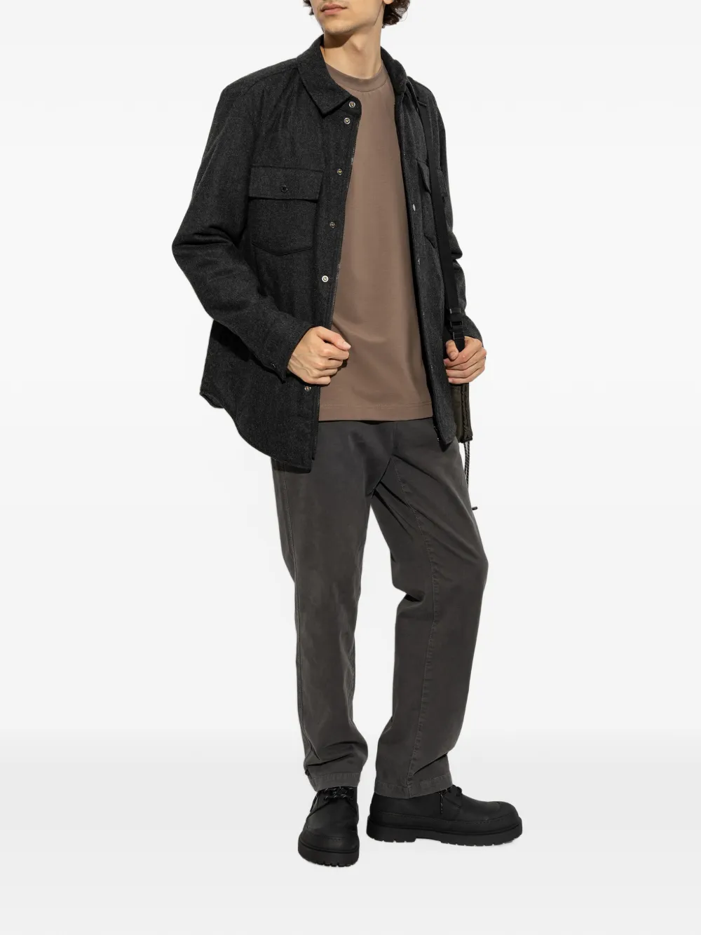 BOGNER Ryan T-shirt met logo-plakkaat Bruin