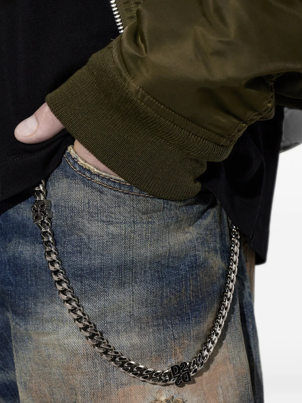 DSQUARED2 Ketting met logoplakkaat Zilver