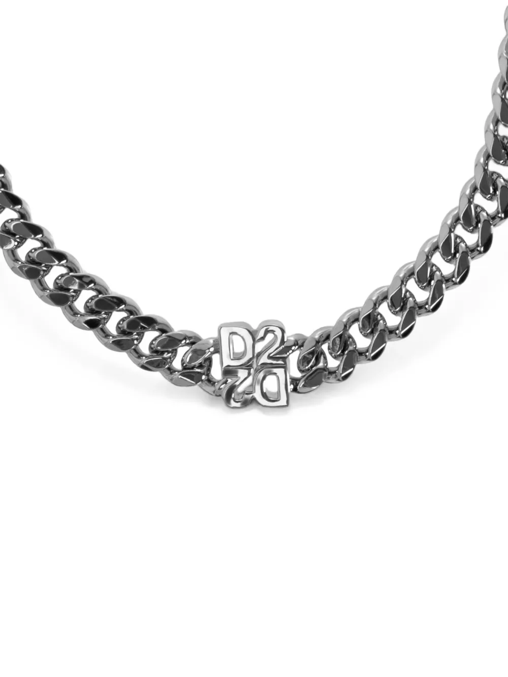 DSQUARED2 Ketting met logoplakkaat Zilver