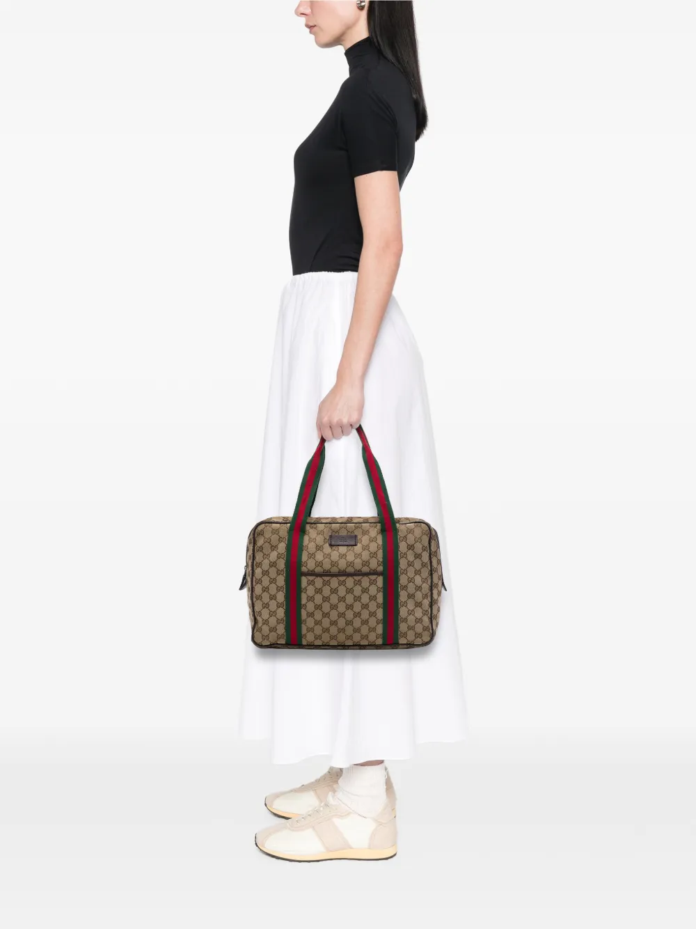 Gucci Pre-Owned 2016-2026 GG Web canvas aktetas Beige