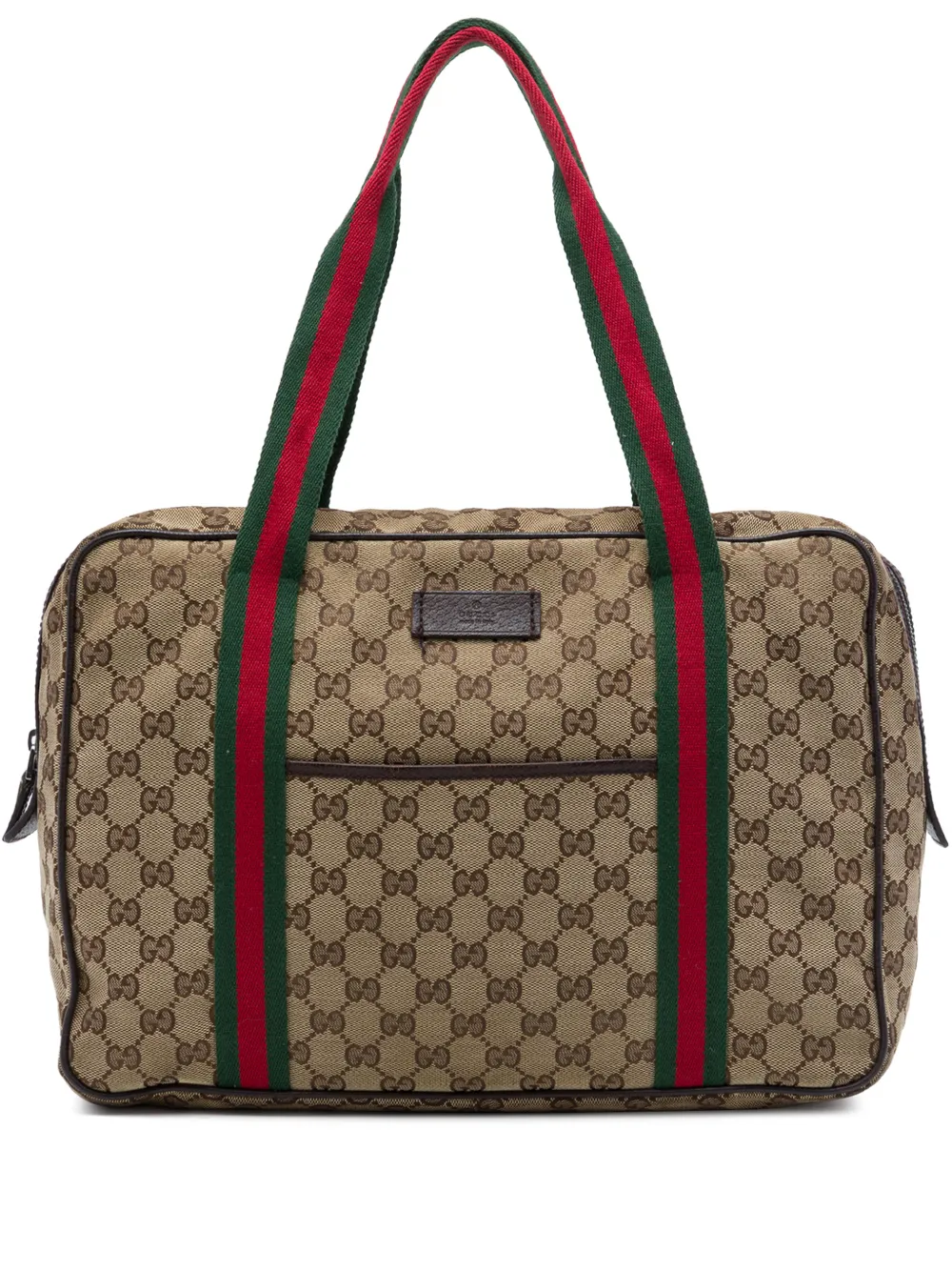 Gucci Pre-Owned Borsa business in tela GG con decorazione Web 2016-2026 - Toni neutri