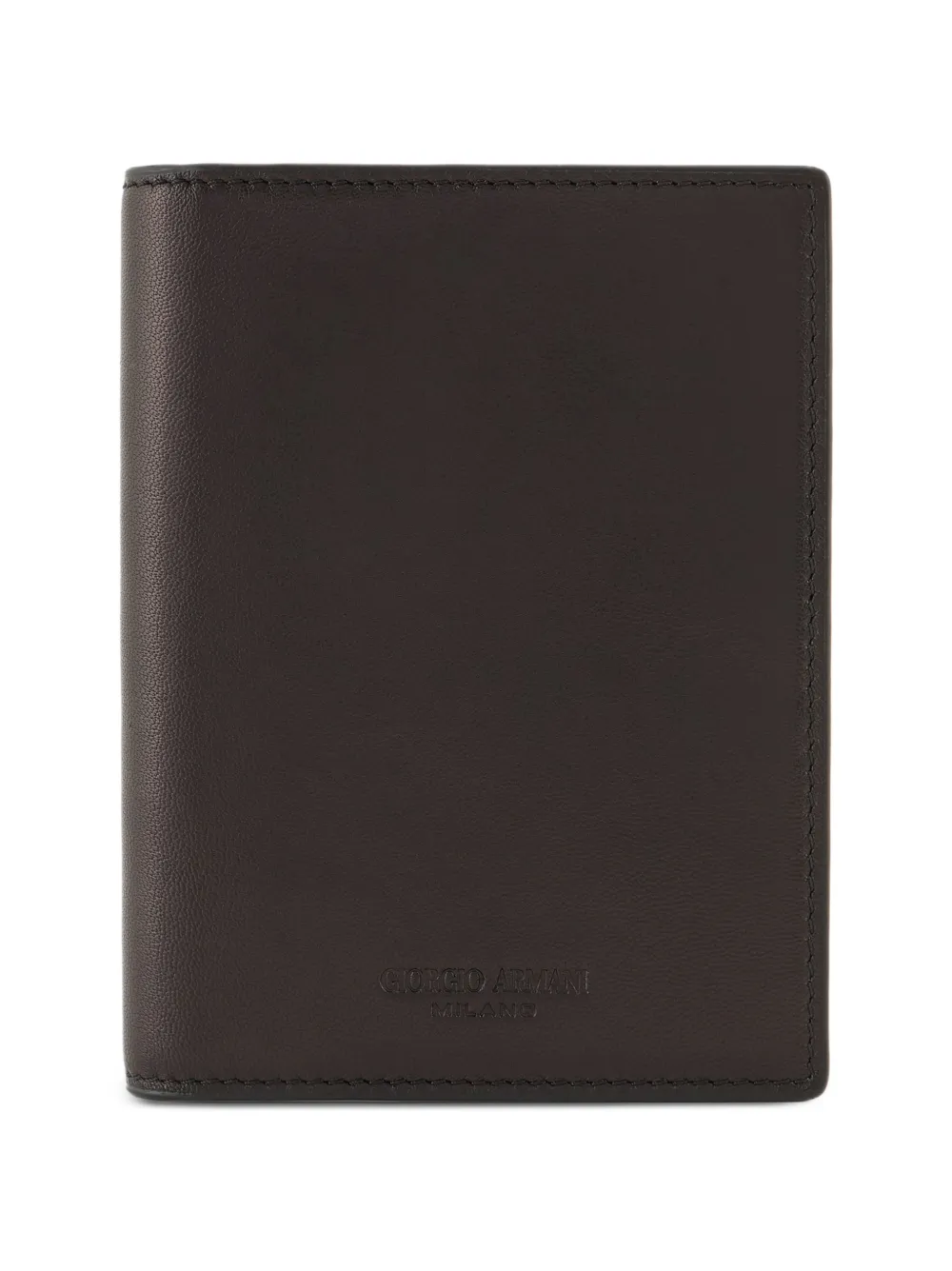 Giorgio Armani logo-debossed bifold cardholder - Marrone