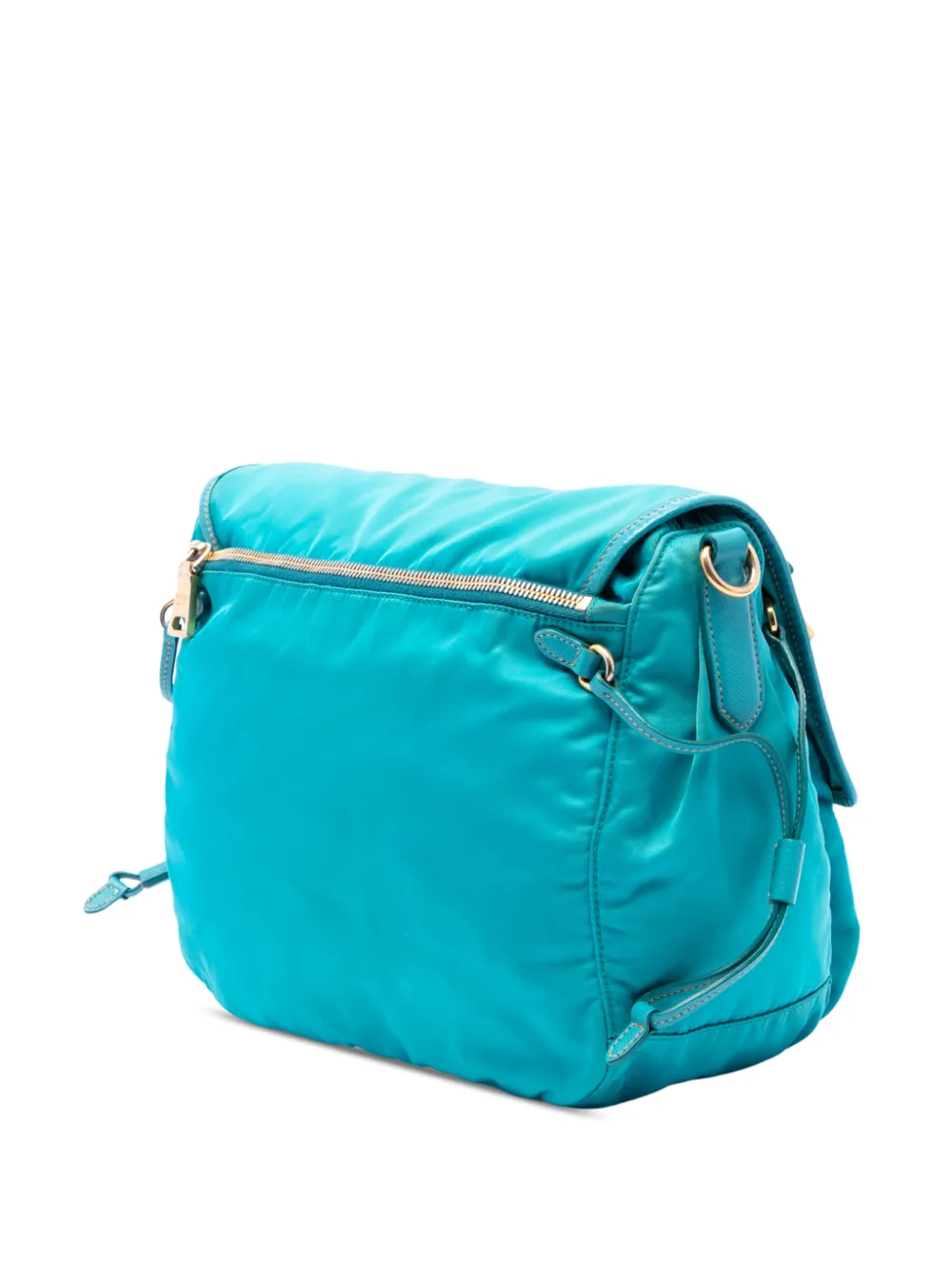 Prada Pre-Owned 2000-2013 Saffiano Tessuto crossbodytas met afwerking en dubbele gesp Blauw