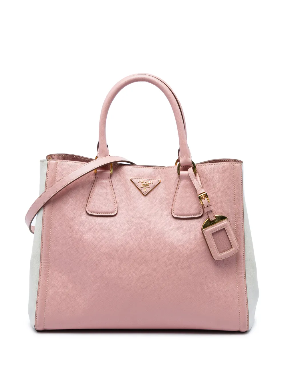 Prada Pre-Owned 2013-2026 Medium Bicolor Saffiano Lux Galleria satchel - Grigio