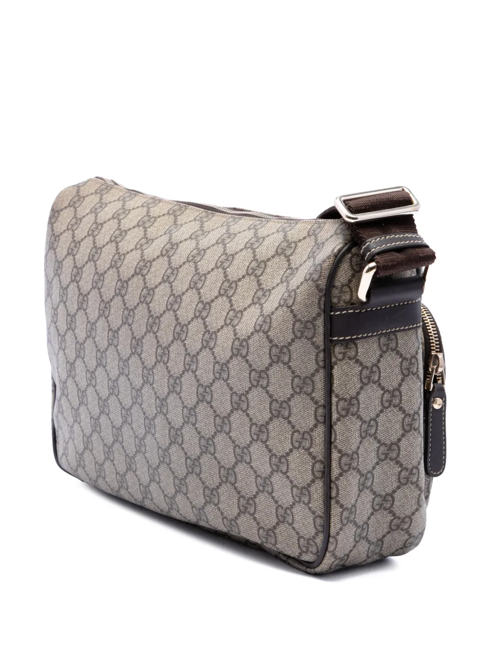 Gucci Pre-Owned 2016-2026 GG Supreme crossbodytas met dubbel vak Beige
