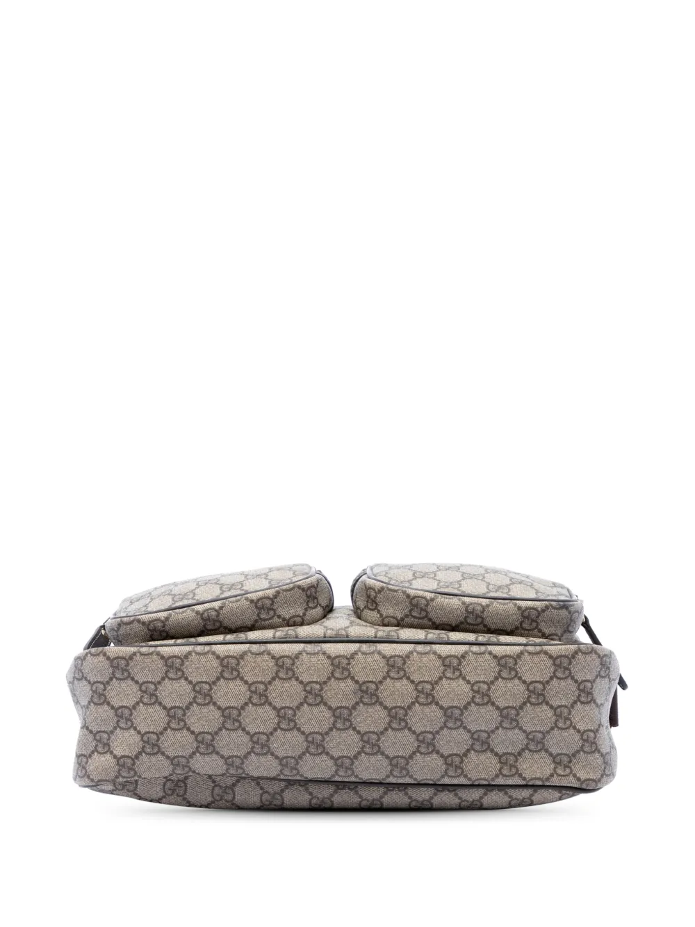 Gucci Pre-Owned 2016-2026 GG Supreme crossbodytas met dubbel vak Beige
