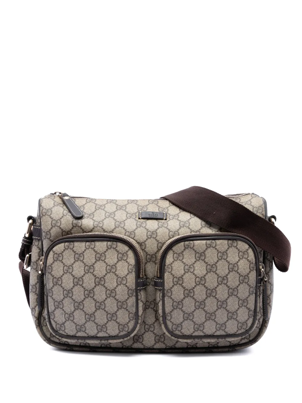 Gucci Pre-Owned Borsa a tracolla GG Supreme Double Pocket 2016-2026 - Toni neutri
