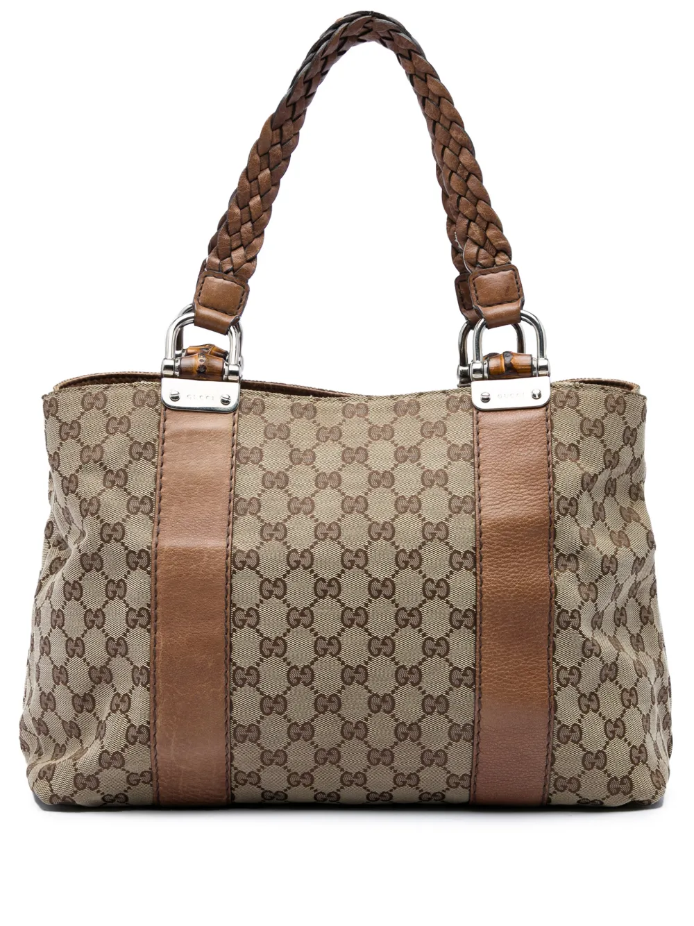 Gucci Pre-Owned 2016-2026 Medium GG Canvas Bamboo Libeccio tote bag - Toni neutri