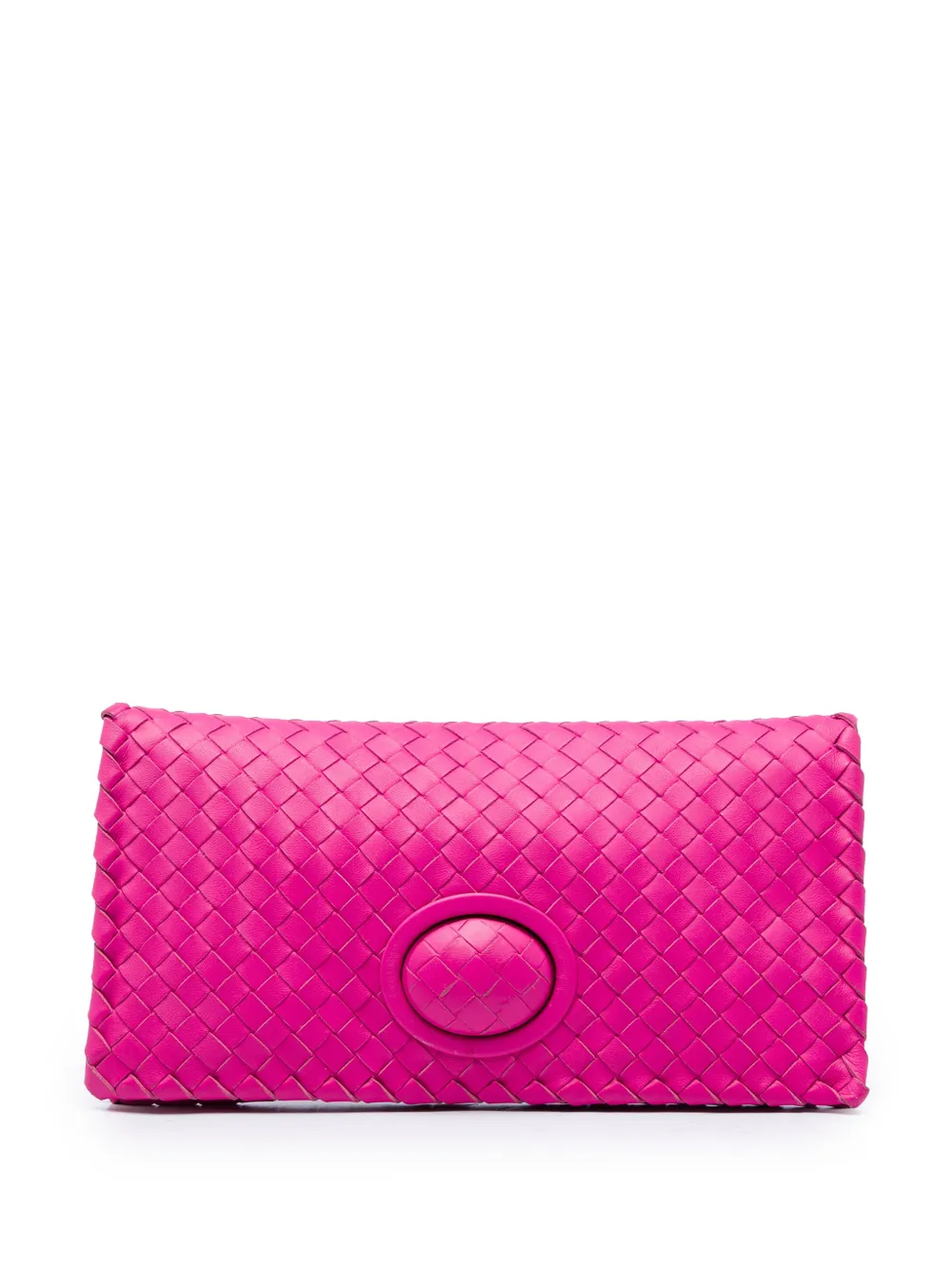 Bottega Veneta Pre-Owned Clutch in nappa con design Intrecciato e chiusura a girello 2012-2026 - Rosa