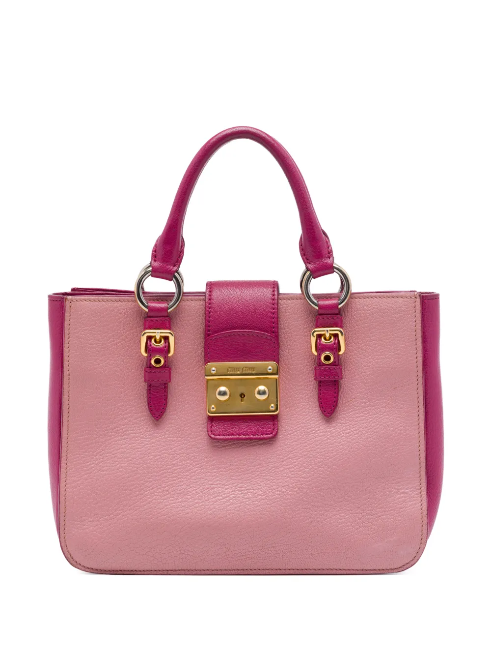 Miu Miu Pre-Owned 2010-2026 Bicolor Goatskin Madras satchel - Rosa