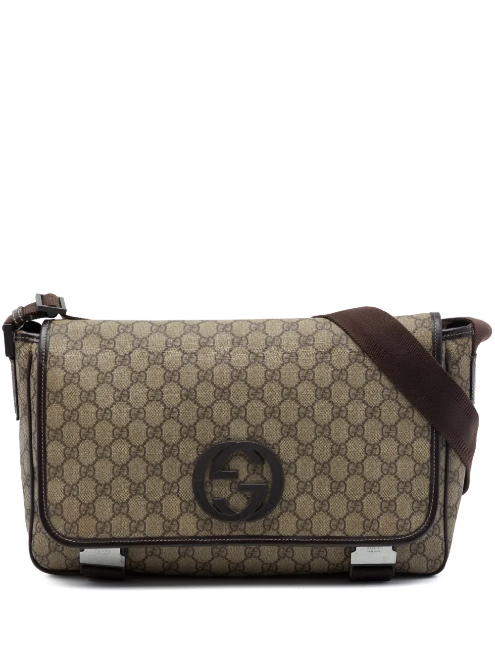 Gucci Pre-Owned 2016-2026 GG Supreme Interlocking G crossbody bag - Nude