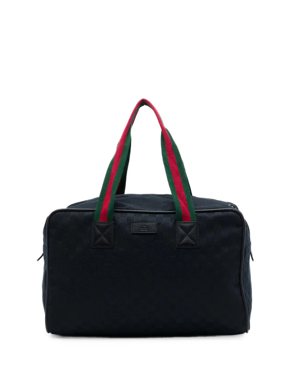 Gucci Pre-Owned Borsa da viaggio in tela GG con decorazione Web 2016-2026 - Nero