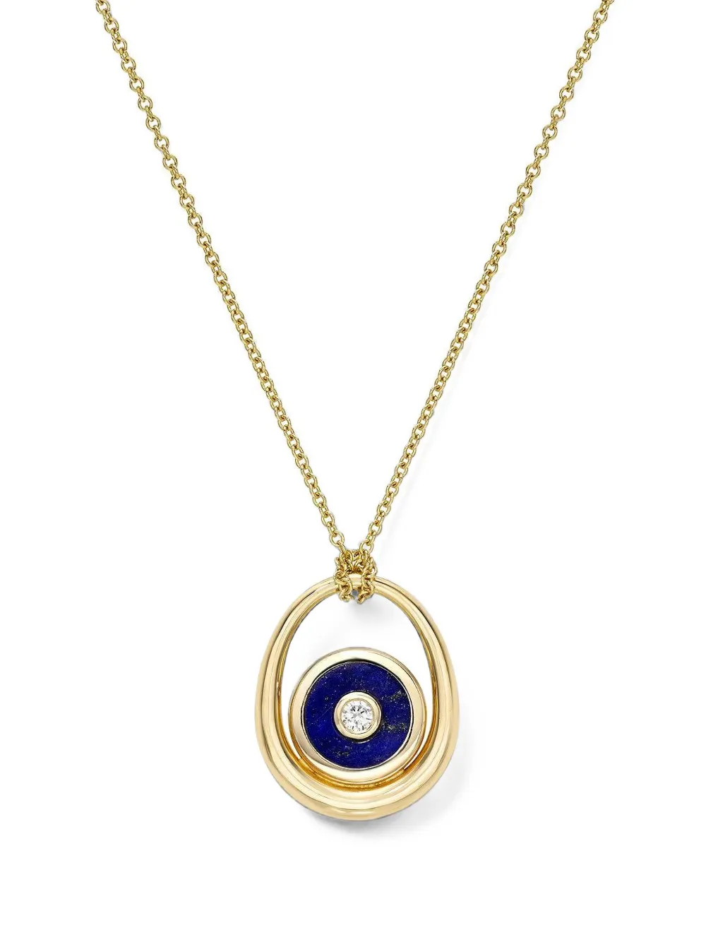 Retrouvaí Compass lapis and diamond necklace - Oro