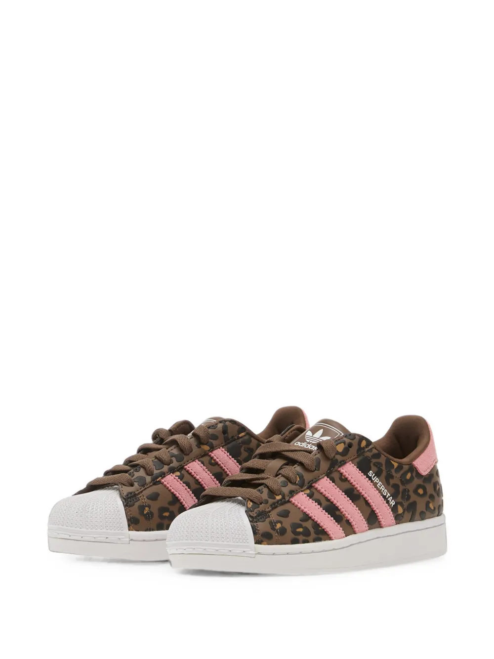 adidas Originals Kids Superstar II leopard-print sneakers - Marrone